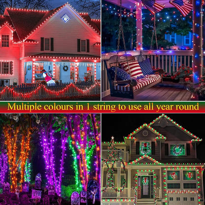Joomer Halloween String Lights - 100FT 300LED Plug-in RGB String Lights