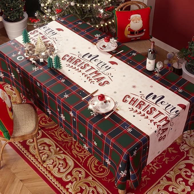 Christmas Rectangle Table Cloth, 100% Waterproof Tablecloth, Christmas - Image 7