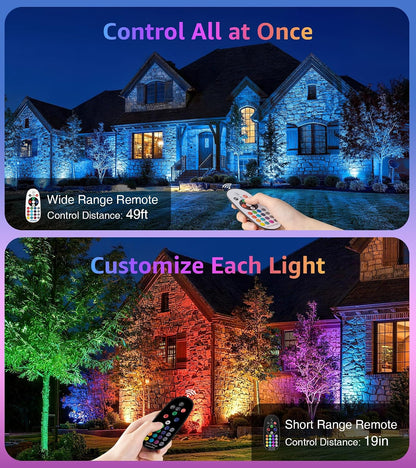 SUNVIE Halloween Spotlights Outdoor Waterproof 12W RGB LED Landscape Lights