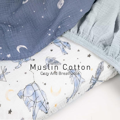 Gllquen Baby Muslin Bassinet Sheets 3 Pack, Breathable Elastic Cozy Fitted - Image 3