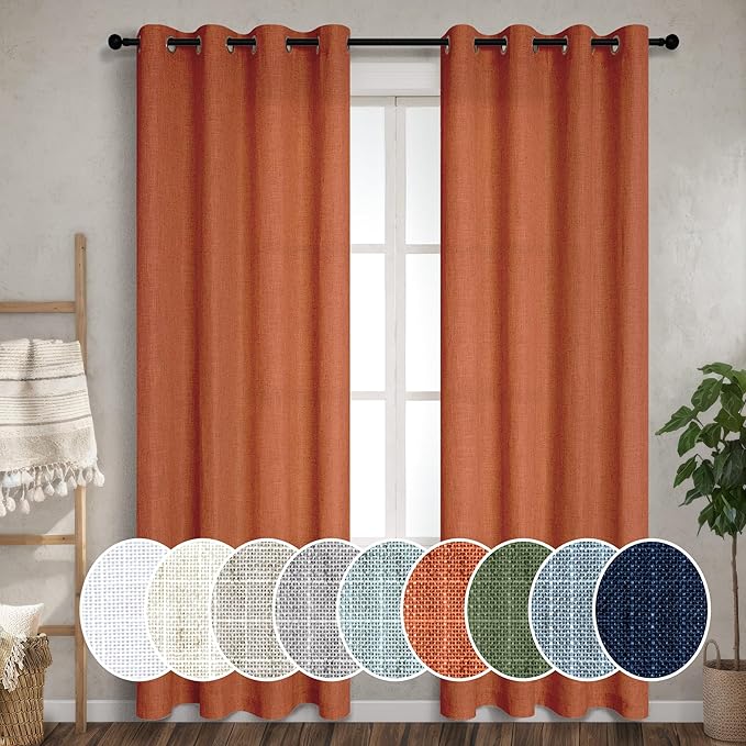 Pitalk Burnt Orange Curtains 108 Inches Long - Image 2