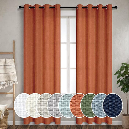 Pitalk Burnt Orange Curtains 108 Inches Long - Image 2