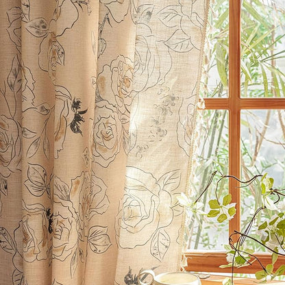 ENJOYBRIDAL Floral 84 Inch Curtains 2 Panel Set Coquette Rod Pocket Drapes Boho - Image 7