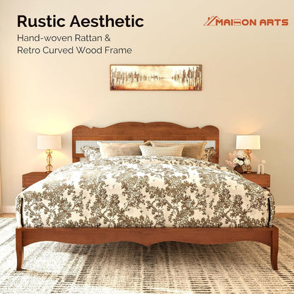 maison arts king size bed frame with adjustable, close-up detail