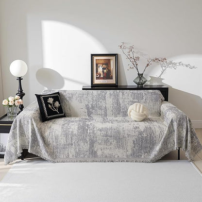 MEETSKY Couch Cover for Sectional Sofa Set Abstract Geometric Chenille Sofa - Image 2