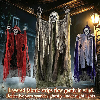 3 Pack Hanging Skeleton Ghosts Halloween Decorations Outdoor Yard Decor