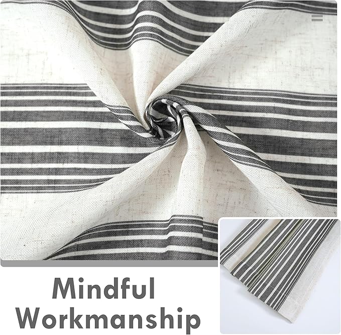 DriftAway Farmhouse Vertical Striped Linen Blend Textured Light Filtering Semi - Image 6