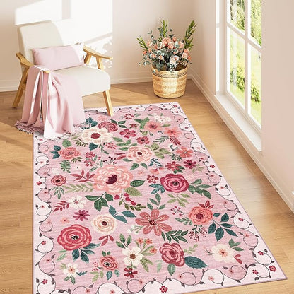 DUKINO 4x6 Area Rug, Floral Rugs by DUKINO