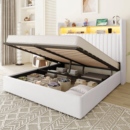 allewie full size lift up storage led bed, main product view