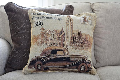 Tache British Brown Car Benz 1 Piece A Drive into Town 18 x 18 Inch Throw - Image 4