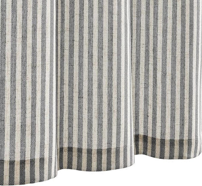 jinchan Tie Up Linen Textured Striped Tie Curtain - Image 8