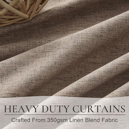 Dark Flax Extra Long Custom 102 Inch Curtains, 100% Blackout Curtains - Image 5