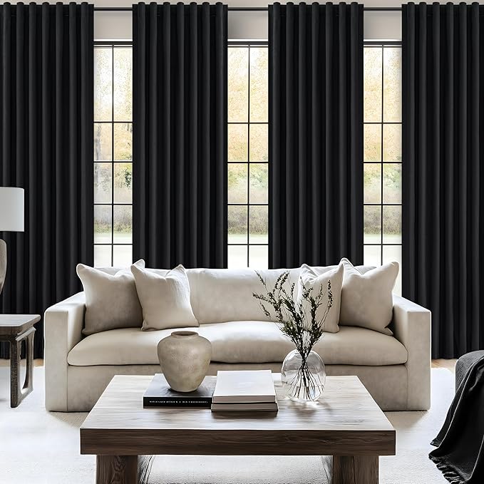 Black 144 Inch Extra Long Curtains - Image 6