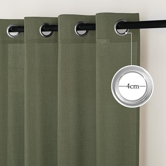 NICETOWN Linen Curtains 84 inch Long, Grommet Thick Linen Blend Window - Image 2