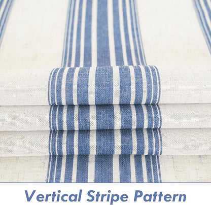 DriftAway Farmhouse Vertical Striped Linen Blend Textured Light Filtering Semi - Image 3