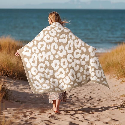 Joiedomi Throw Blanket for Couch Bed Sofa, Knitted Beige Blankets Gifts for - Image 8