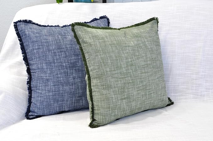 Set of 2 Textured Cotton Throw Pillow Covers - Image 5