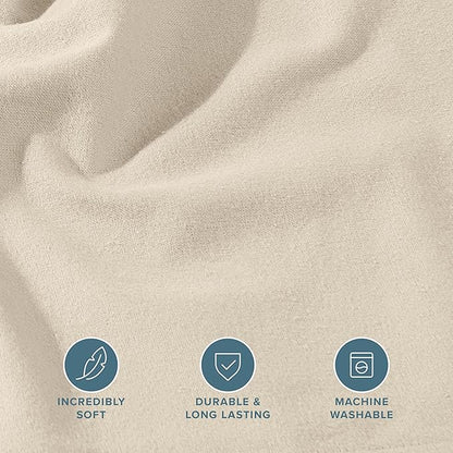 Bare Home Flannel Fitted Bottom Sheet 100% Cotton, Velvety Soft Heavyweight - Image 4