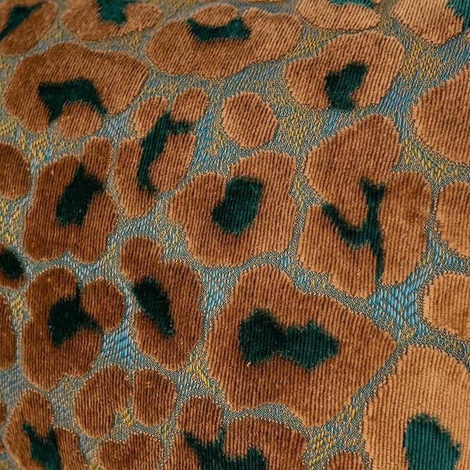 Alerfa Green Brown Floral Throw Pillow Cover 12 x 20 Inch Cut Velvet Rectange - Image 6