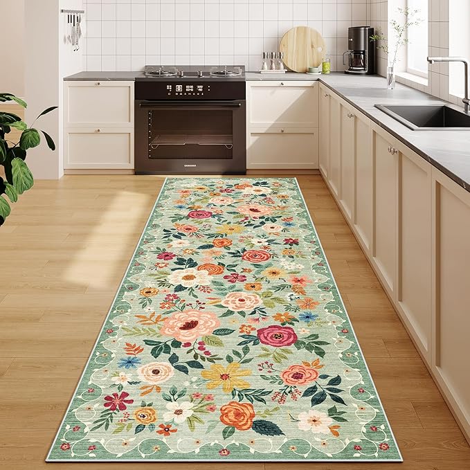 DUKINO 2x10 Kitchen Runner Rug for Hallway, Washable Runner Rug by DUKINO