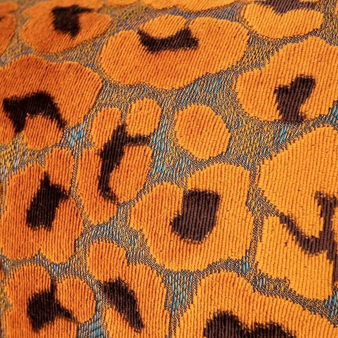Alerfa Orange Floral Throw Pillow Cover 12 x 20 Inch Cut Velvet Rectange Luxury - Image 6