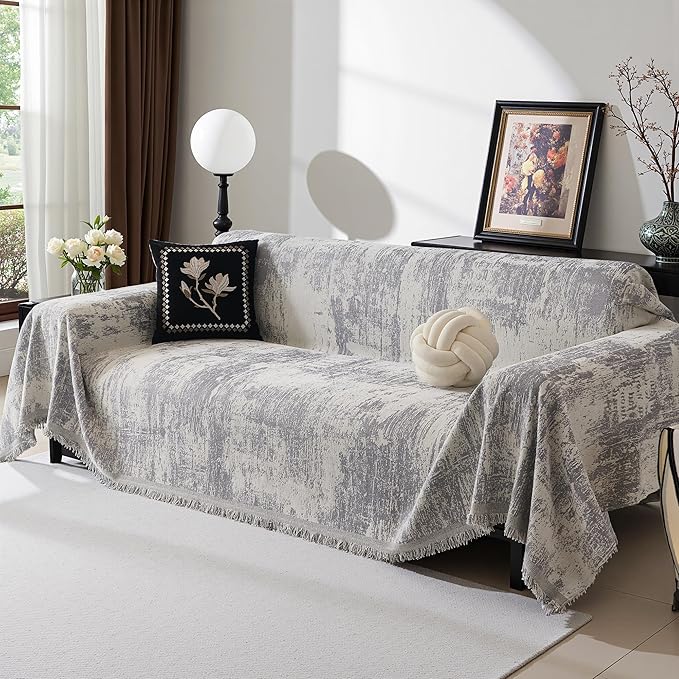 MEETSKY Couch Cover Sofa Cover Washable, Geometric Abstract Geometric Boho Sofa - Image 2