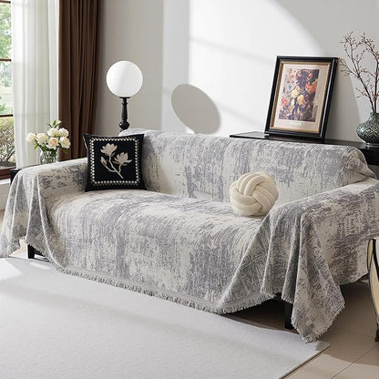 MEETSKY Boho Couch Cover for 2 Cushion Couch Sofa, Chenille Sofa Cover for by MEETSKY