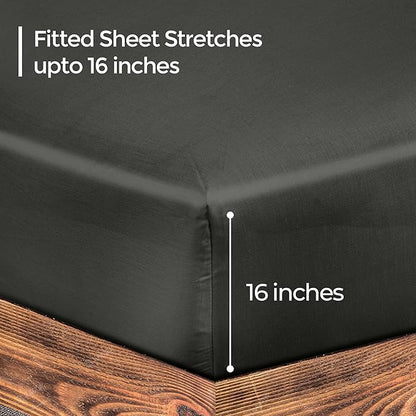 ROYALE LINENS 300 Thread Count 100% Long Staple Combed Cotton Fitted Sheet Queen - Image 2