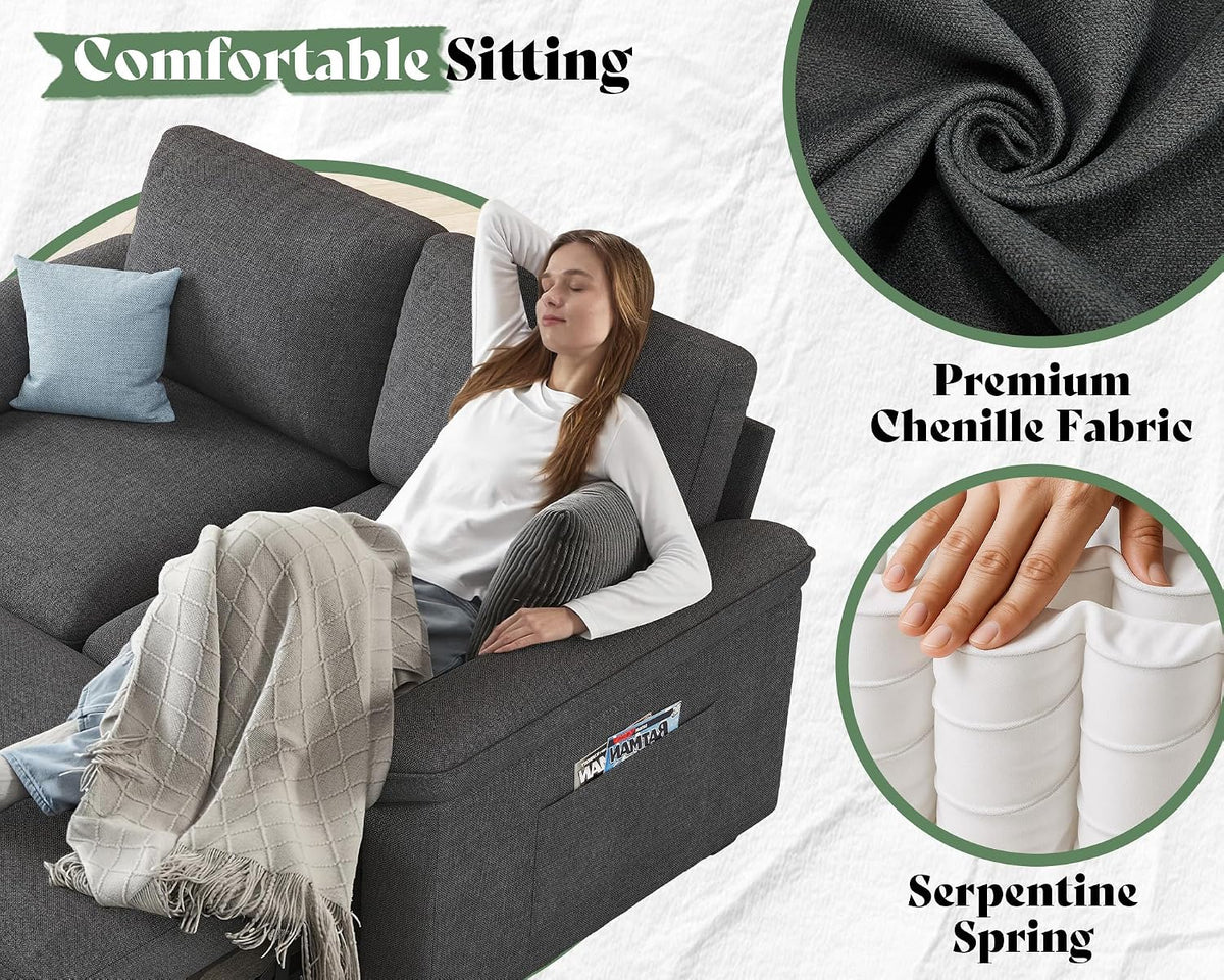 jocisland sofa bed, 3-in-1 sleeper sofa, pull out, package contents