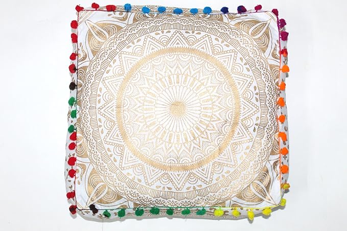CRAFT KALA Gold Large Hippie Mandala Meditation Floor Ottoman Pillow Cushion - Image 6