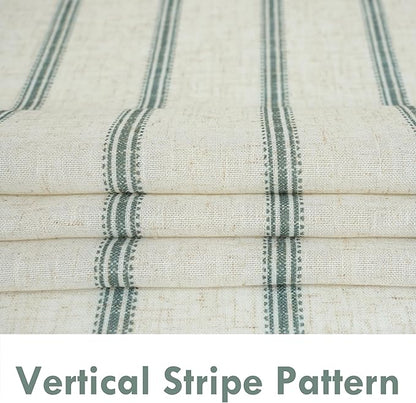 DriftAway Farmhouse Vertical Striped Linen Blend Textured Light Filtering Semi - Image 4