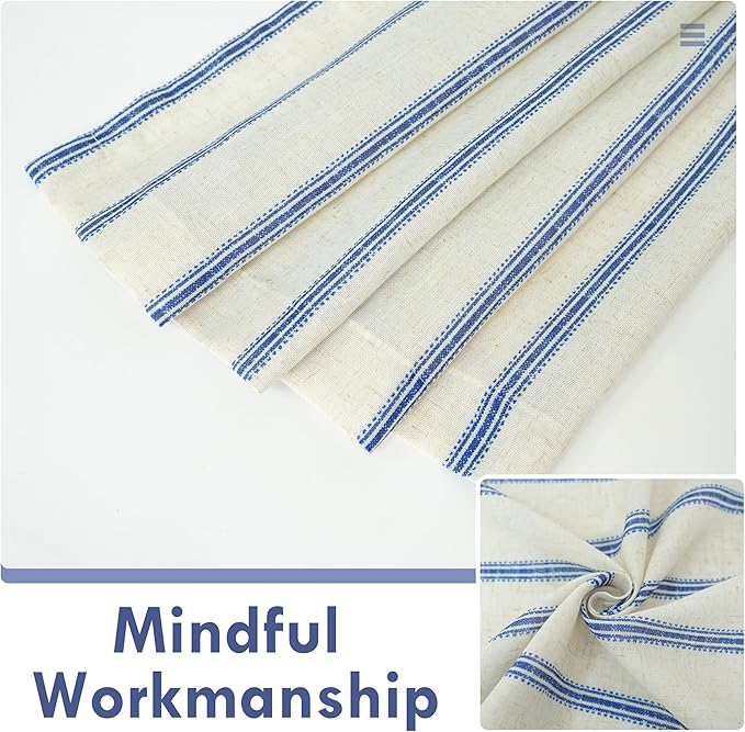 DriftAway Farmhouse Vertical Striped Linen Blend Textured Light Filtering Semi - Image 9