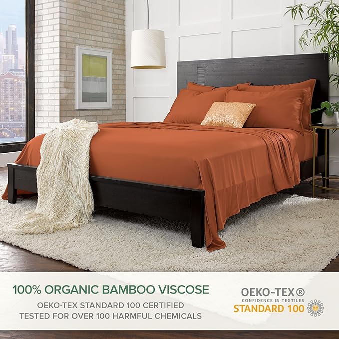 Pure Bamboo Queen Sheets, Genuine 100% Organic Viscose Derived from Bamboo Bed - Image 2