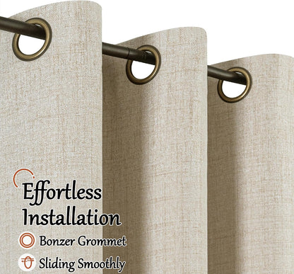 lajode linen blackout curtains 63 inches long showing dimensions