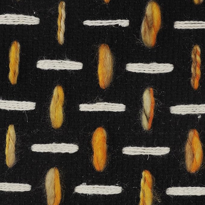 L. R. Resources, Inc. LR Home Hand-Woven Black/Gold/White Geometric Square - Image 3