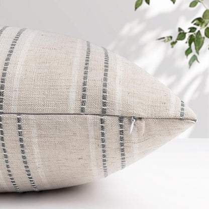 AELS 26x26 Decorative Farmhouse Linen Throw Pillow Covers, Boho Textured Pillow - Image 4