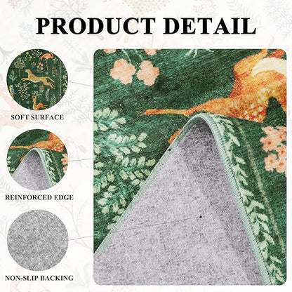 DUKINO 4x6 Rug, Washable Animal Area Rug - Image 4