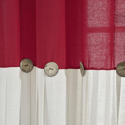 Lush Decor Linen Button Window Curtain Panel, Bedroom & Dining Room - Image 4