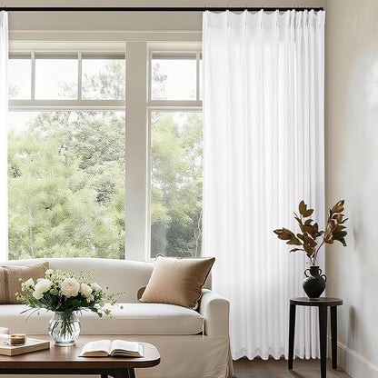 Pinch Pleat Extra Wide 72 x 108 Inch Linen Curtains - Image 5