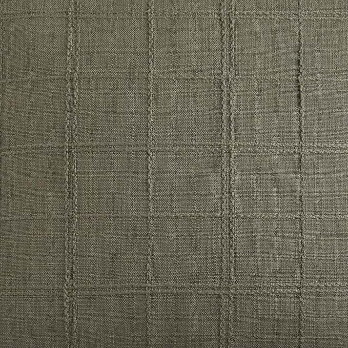 ZeeMart Linen Checked Throw Pillow Covers Set of 2, 20x20 Inch Olive/Cream - Image 4