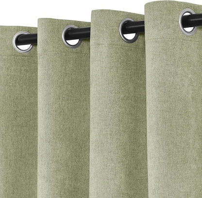 Macochico Extra Wide 100% Blackout Chenille Curtains 100" Wx102 L Thermal - Image 4