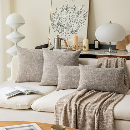 Kevin Textile Pillow Cover Handmade Faux Linen Cushion Case Soft Lumbar Throw - Image 4