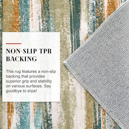 Modern Abstract 6x9 Machine Washable Living Room Rug Non-Slip Soft Bedroom Area - Image 7