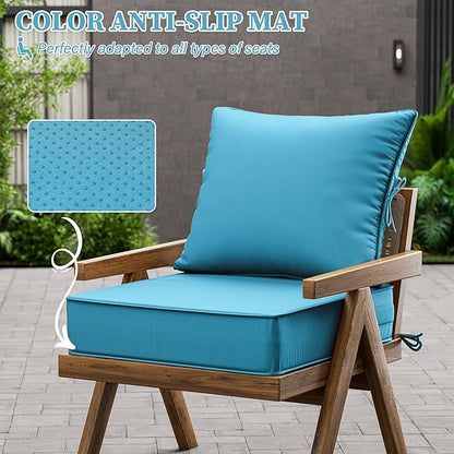 Outdoor Seat Cushion Set 22 L × 24 W × 5 H Inch Waterproof & Fade Resistant - Image 6