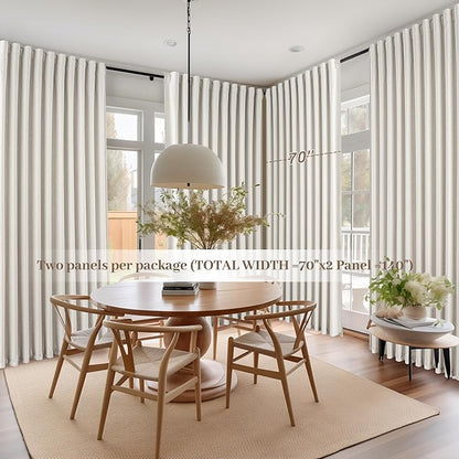Butter Cream Extra Wide 70 Floor to Ceiling Blackout Curtains - Image 6