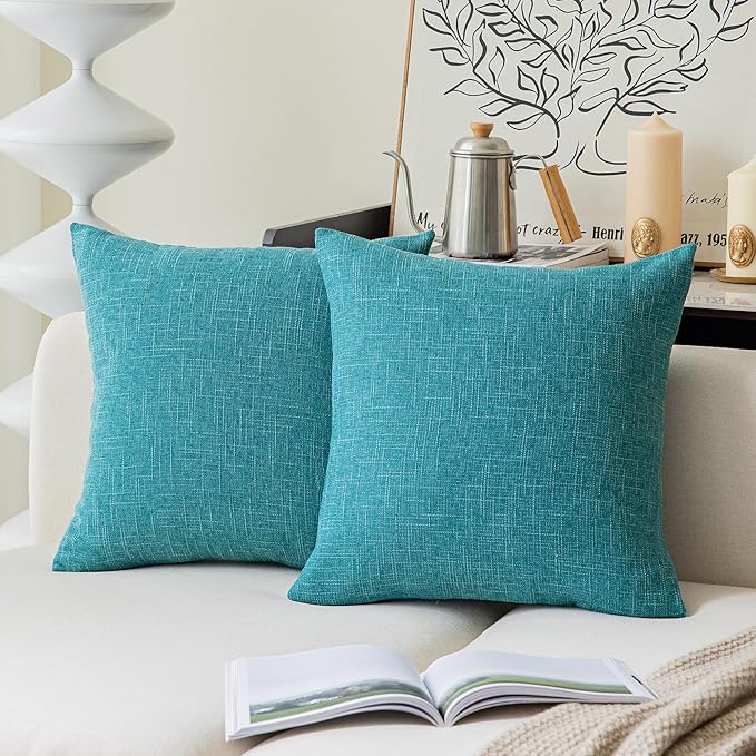 Pack of 2, Kevin Textile Decorative 2 Tone Linen Pillow Covers Cushion Cover by KevinTextile