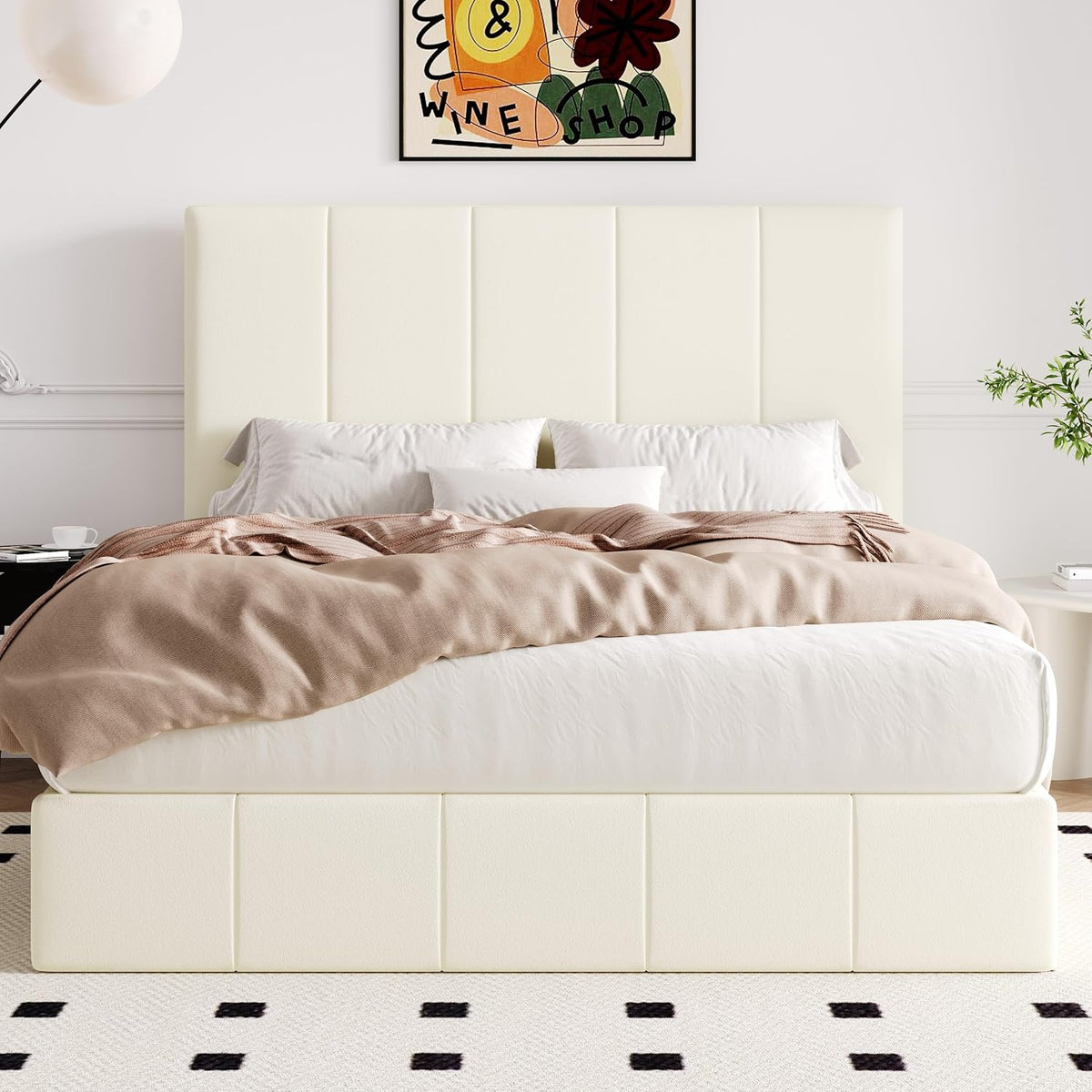 allewie full size velvet lift up hydrualic storage showing dimensions
