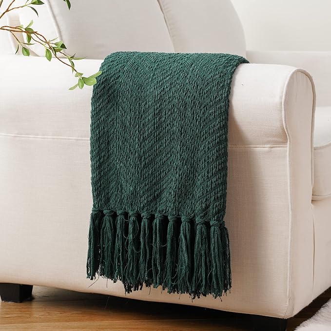 BATTILO HOME Forest Green Throw Blanket - Image 4