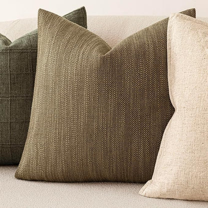 Foindtower Set of 2 Decorative Textured Burlap Linen Throw Pillow Covers - Image 4