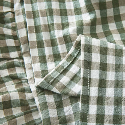 Sage Green Plaid Ruffle Decorative Throw Pillow Covers - Image 5
